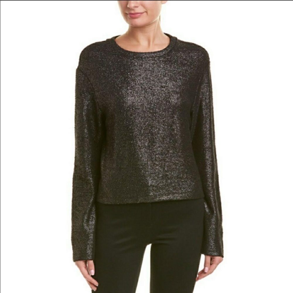 Like new Reiss black metallic crew neck sweater